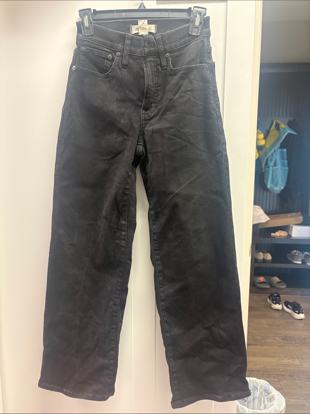 Madewell women’s high waisted cropped black jeans